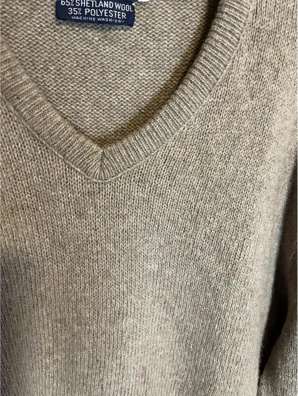 VTG 80’s Manhattan V-neck Brown Sweater Mens Size L USA Grunge Minimalist USA